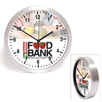10" Brushed Metal Wall Clock with Glass Lens